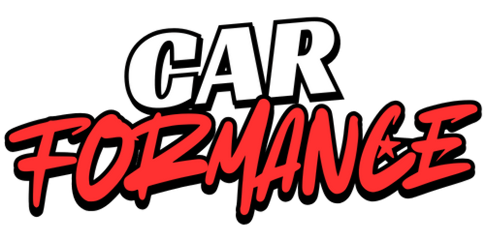 Logo "CAR FORMANCE" in Weiß und Rot ohne Hintergrund.