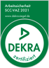 DEKRA-Siegel: Arbeitssicherheit SCC-VAZ 2021, www.dekra-siegel.de, DEKRA zertifiziert.