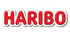 Haribo Logo in roten Großbuchstaben mit weißem Rand und leichtem Schatteneffekt.