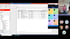 Screenshot einer Videokonferenz mit geteilter Software-Oberfläche, einer Artikeltabelle und mobiler App-Ansicht.