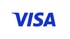 Blaues Visa-Logo auf weißem Hintergrund.