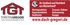 Logo "TGT Torsten Gregori Dachdeckermeister" neben rotem Feld mit Dachdecker-Icon, Text und Website.