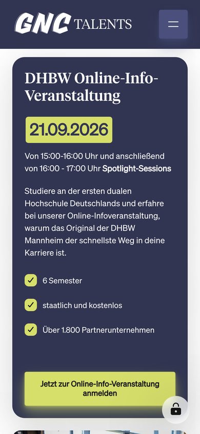 Seite zur Online-Info-Veranstaltung der DHBW Mannheim