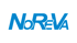 Blaues NUREVA-Logo auf weißem Hintergrund.