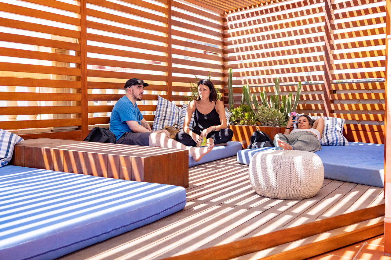 Shaded chill-out area