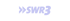 SWR3 Logo in hellvioletter Schrift mit zwei nach rechts zeigenden Pfeilsymbolen auf schwarzem Hintergrund.