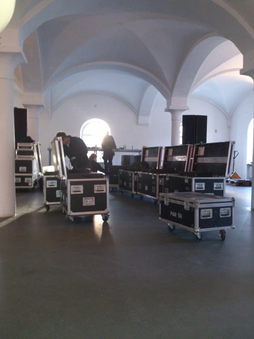 Load-in vor einem Konzert