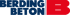 Logo von Berding Beton: Blauer Text "BERDING BETON" und ein großes rotes "B" mit zwei horizontalen Strichen.
