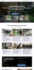 Eine Webseite präsentiert Glas- und Aluminiumlösungen für Zuhause, mit Abschnitten für Balkonverglasungen, Panoramafenster, Türsysteme und Geländer.