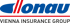Logo der Donau Versicherung mit dem Schriftzug Vienna Insurance Group auf schwarzem Hintergrund.