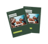 Two dark green brochures titled "Deutschland finanziell klar" with a photo of five smiling young adults looking down.