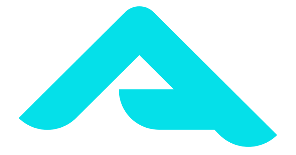 Modernes Logo der Firma AF Überdachung in Türkisblau