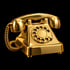 Goldenes Telefon als Symbol für die Stelle am Telefon