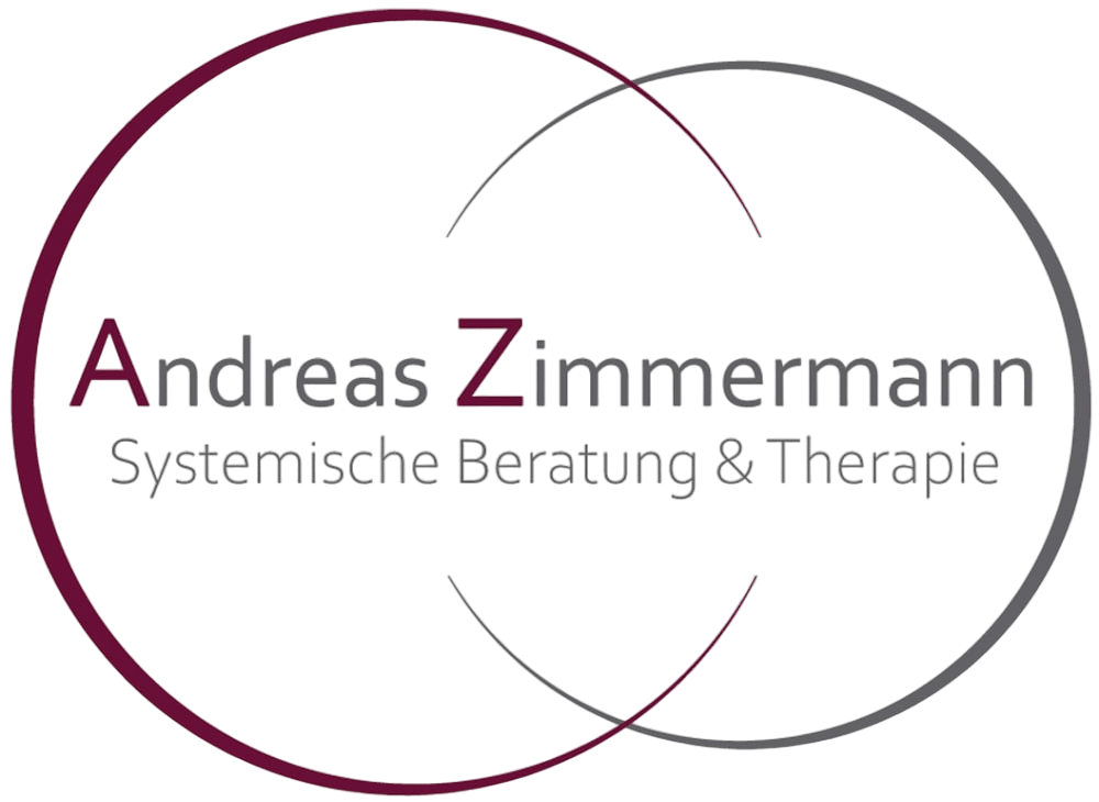 Andreas Zimmermann Systemische Beratung & Therapie in zwei ineinandergreifenden Kreisen.
