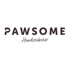 PAWSOME Hundezubehör Logo mit einem Hundekopf-Symbol im Buchstaben P.