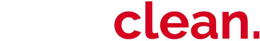 Der Text "euroclean." steht in Weiß und Rot auf einem dunkelgrünen Hintergrund. Euroclean Logo
