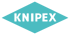 Türkisfarbene Raute mit dem dunkelgrünen Text „KNIPEX“ in Großbuchstaben.