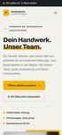 Beispiel-Karriereseite eines Handwerksbetriebs auf dem Smartphone