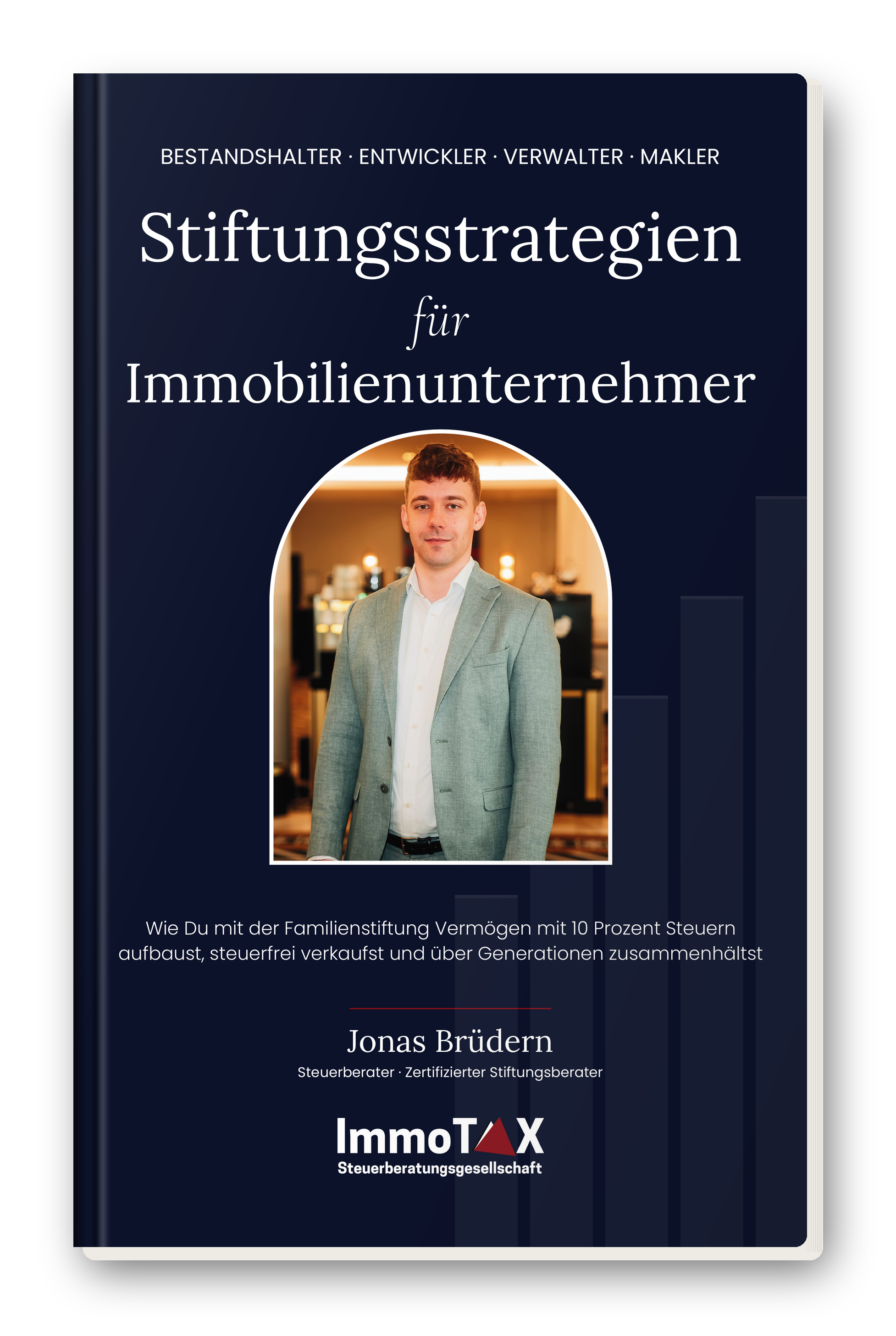 Buchcover Stiftungsstrategien für Immobilienunternehmer von Jonas Brüdern