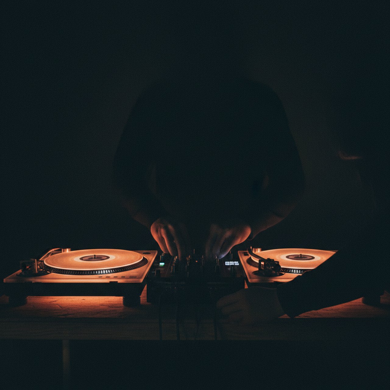 DJ-Setup im Halbdunkel