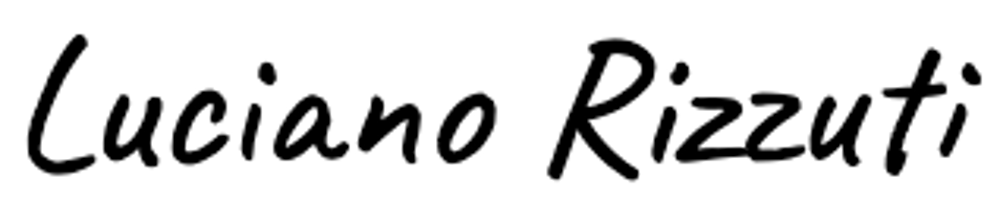 Schwarzer, kursiver Text auf weißem Hintergrund: "Luciano Rizzuti".
