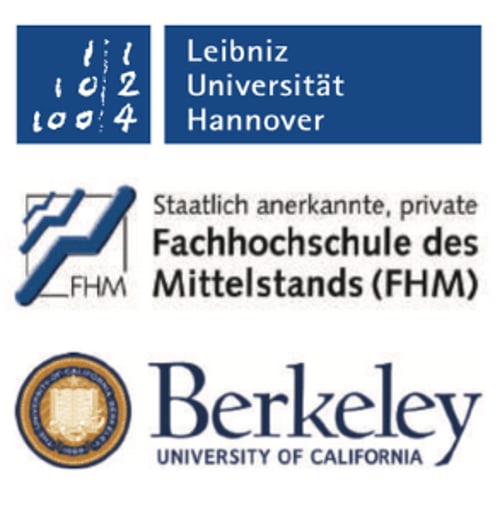 Hochschul-Logos: Fachhochschule des Mittelstands und University of California, Berkeley