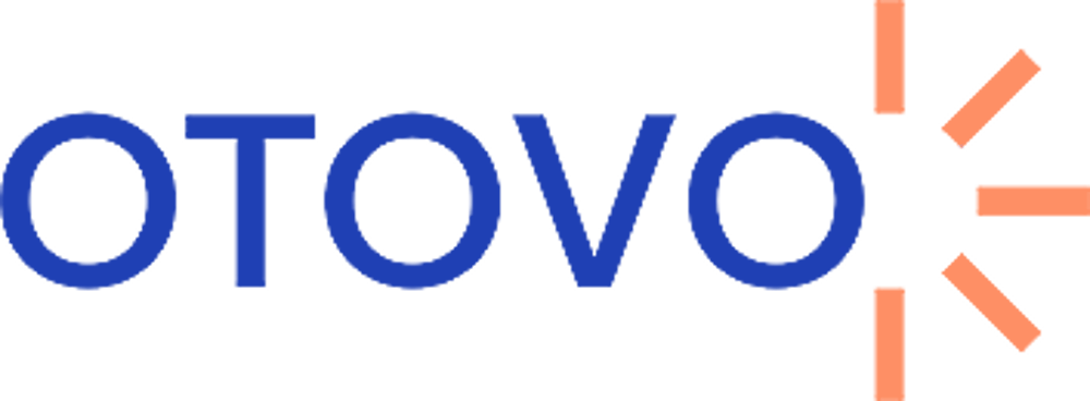 OTVO-Logo in Blau mit einer stilisierten orangefarbenen Sonne, die aus dem letzten "O" strahlt.
