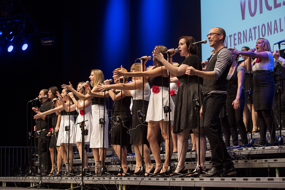 A soloist of Perpetuum Jazzile at the gala concert Vocal Ecstasy in the Helmut List Halle, Voices of Spirit 2015, Graz