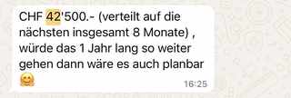 Kundin: CHF 42.500 über 8 Monate