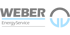 WEBER EnergyService Logo, grauer Text und hellblaues Symbol.