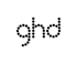 Das GHD-Logo, geschrieben in schwarzen Punkten auf dunkelgrünem Hintergrund.