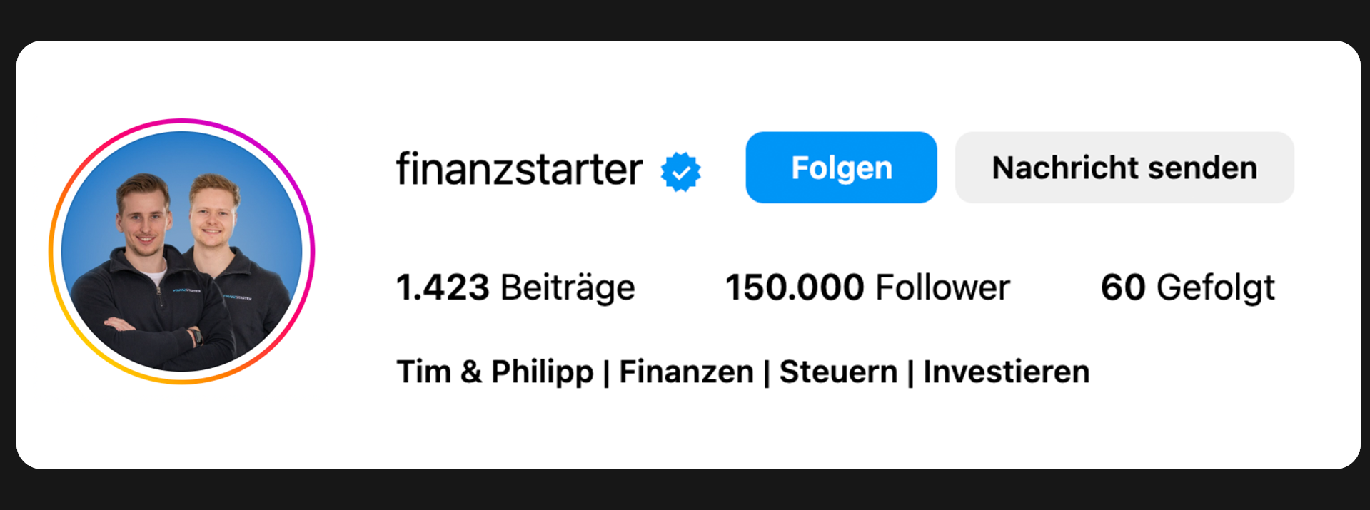 Instagram-Profil finanzstarter