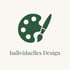 Grüne Farbpalette mit Pinsel und Text "Individuelles Design" auf hellem Hintergrund.