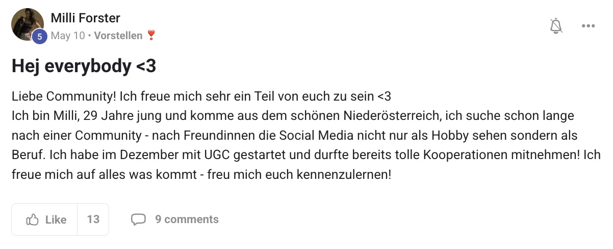 Milli Vorstell-Post