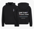 Schwarzer Hoodie mit Schmetterlingslogo vorn; hinten "LIVE FAST GRADUATE YOUNG" und "ABSCHLUSS 20XX"