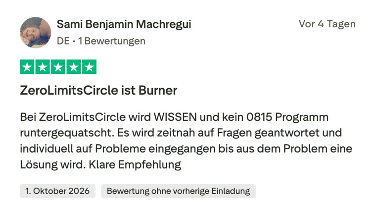 Trustpilot-Bewertung von Sami