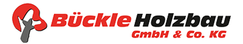 Logo mit rotem Baum und Schriftzug „Bückle Holzbau GmbH & Co. KG“.