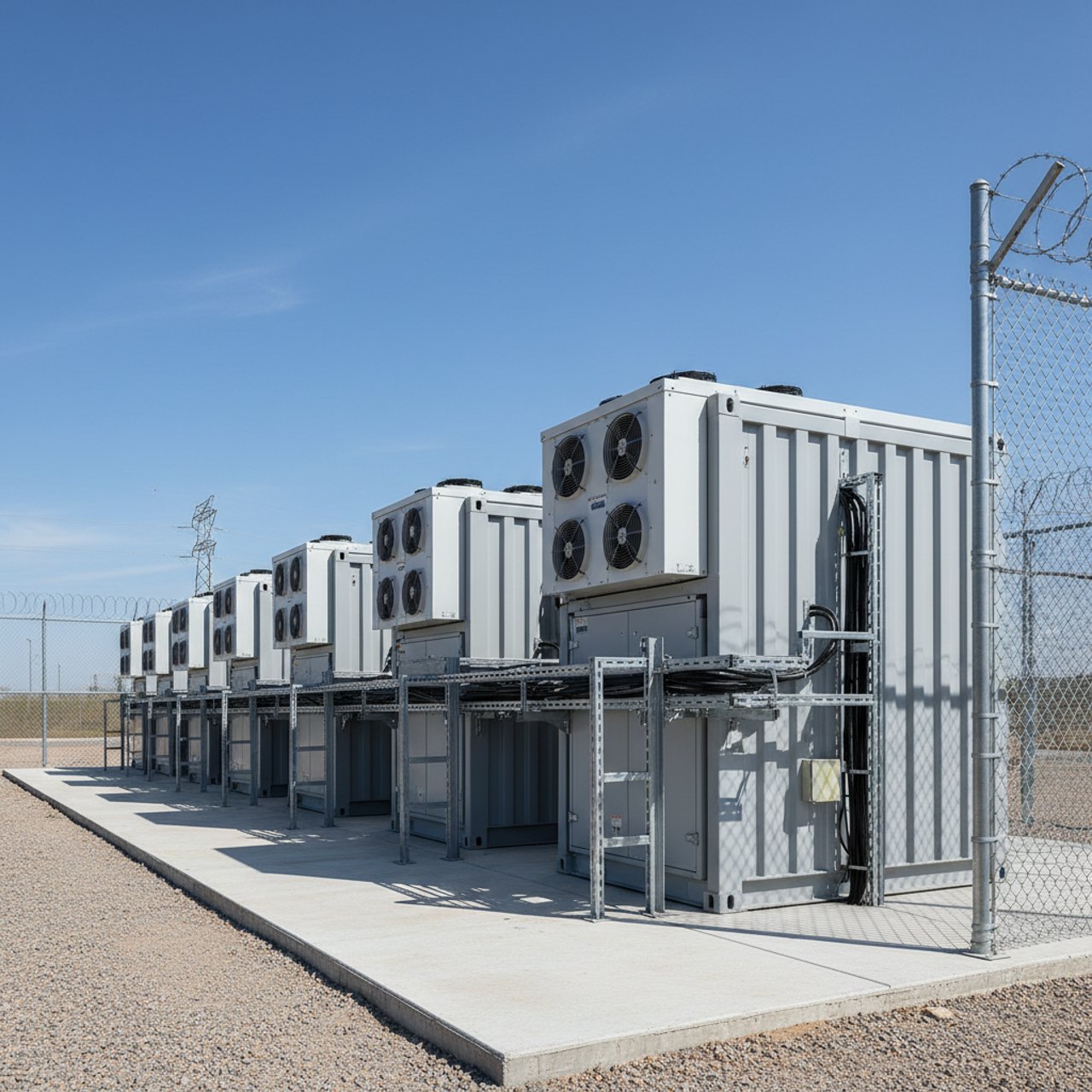 Batteriespeicher-Container einer gewerblichen Energieanlage
