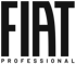 Schwarzes Fiat Professional Logo auf dunkelgrünem Hintergrund.
