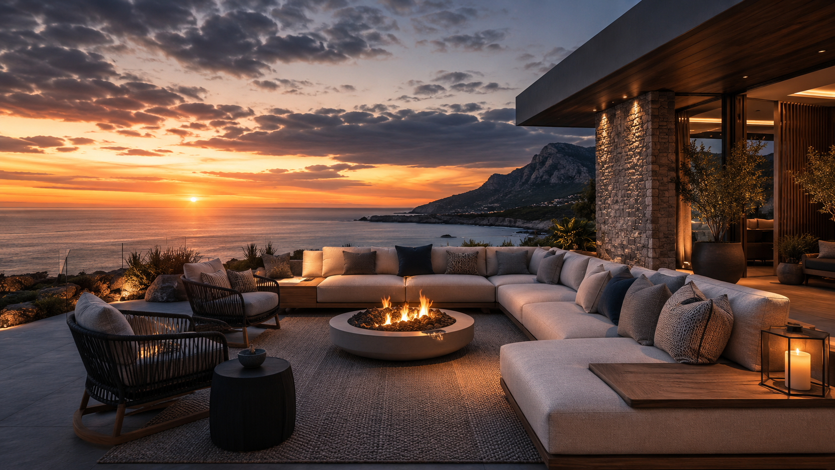 EO-004 Patio outdoor con muebles premium