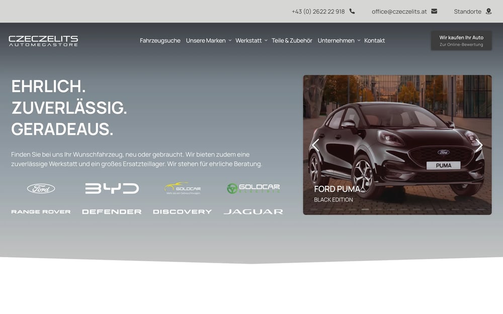 Website von Czeczelits Automegastore