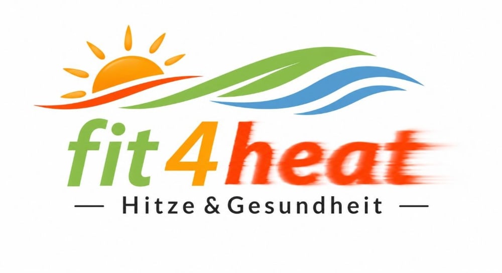 fit4heat Logo in Farbe mit typografischem Hitzeschutz-Design und Hitzewelle