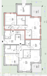 Grundrisszeichnung mit zwei Wohnungen, Terrassen, Büros, Bädern und Abstellräumen, darunter Technikräume und Aufzug.