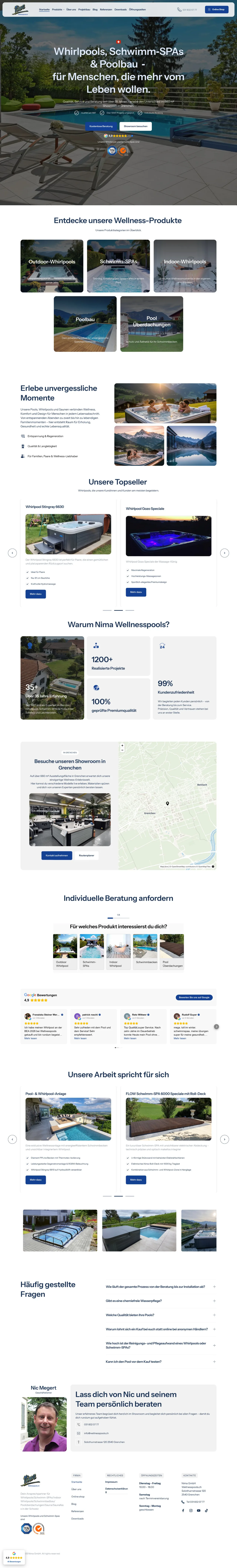 Website von Wellnesspools.ch