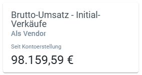 Original-Digistore24-Kachel: Brutto-Umsatz – Initial-Verkäufe, als Vendor, seit Kontoerstellung, 98.159,59 Euro