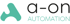 Logo von a-on Automation mit stilisiertem türkisfarbenem "A" und schwarzem Text.