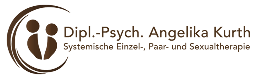 Logo: Dipl.-Psych. Angelika Kurth, Systemische Einzel-, Paar- und Sexualtherapie mit zwei Figuren im Kreis.