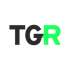 TGR Logo mit dunklem T und G, hellgrünem R auf dunkelgrünem Hintergrund.