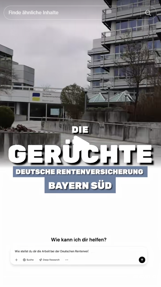 Standbild aus dem Video über Gerüchte zur Deutschen Rentenversicherung Bayern Süd