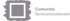 Logo der Comunita Seniorenresidenzen mit einem quadratischen Symbol auf einer unregelmäßigen grauen Fläche.